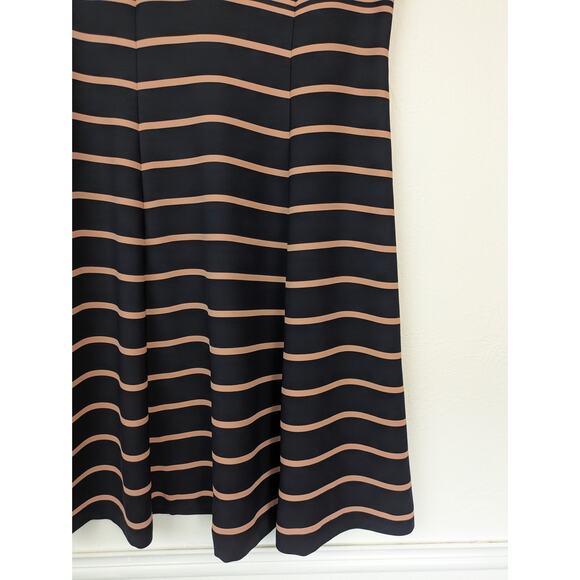 Ann Taylor Dress Fit Flare Ombre Striped Career Neutral Blue Pink Classic Size 8 - Picture 4 of 12